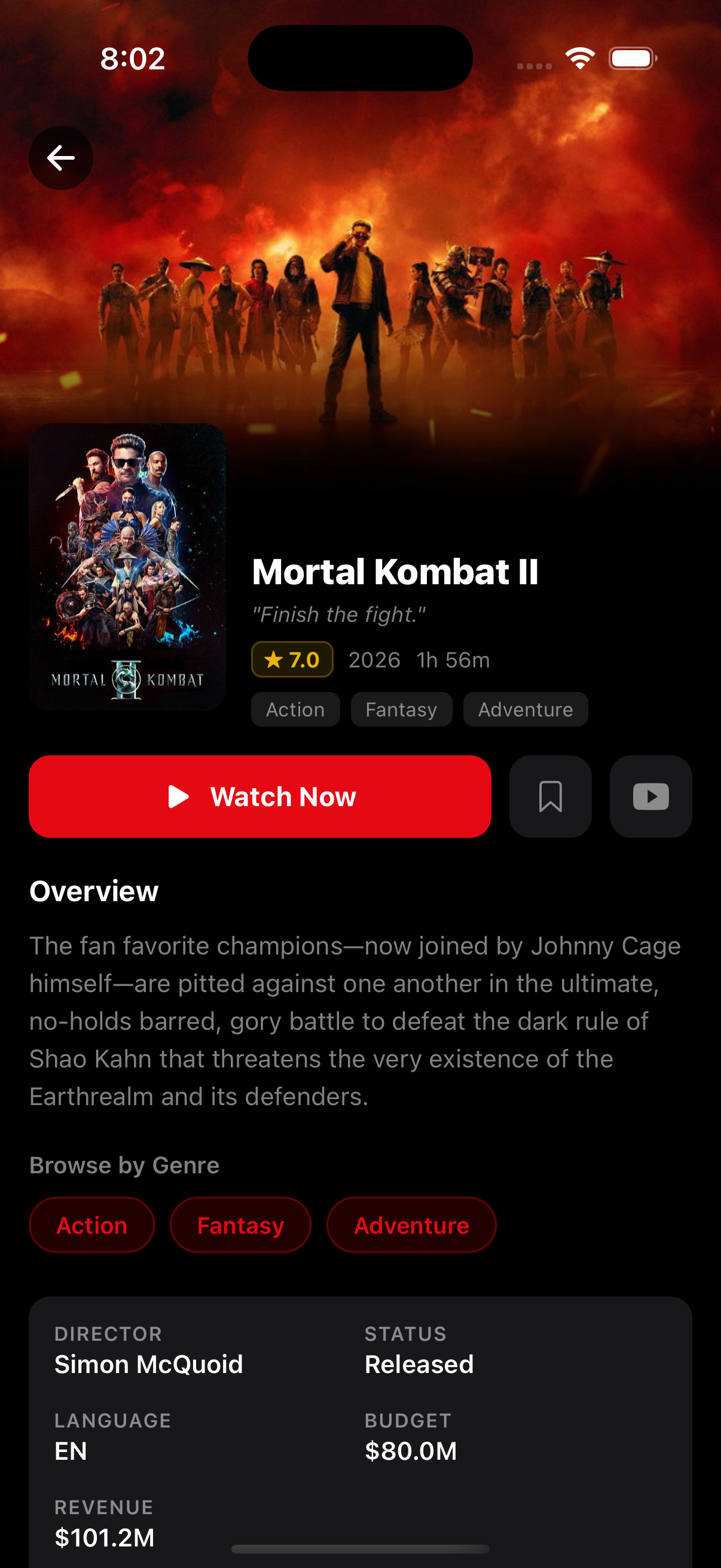 MovieBank on iPhone