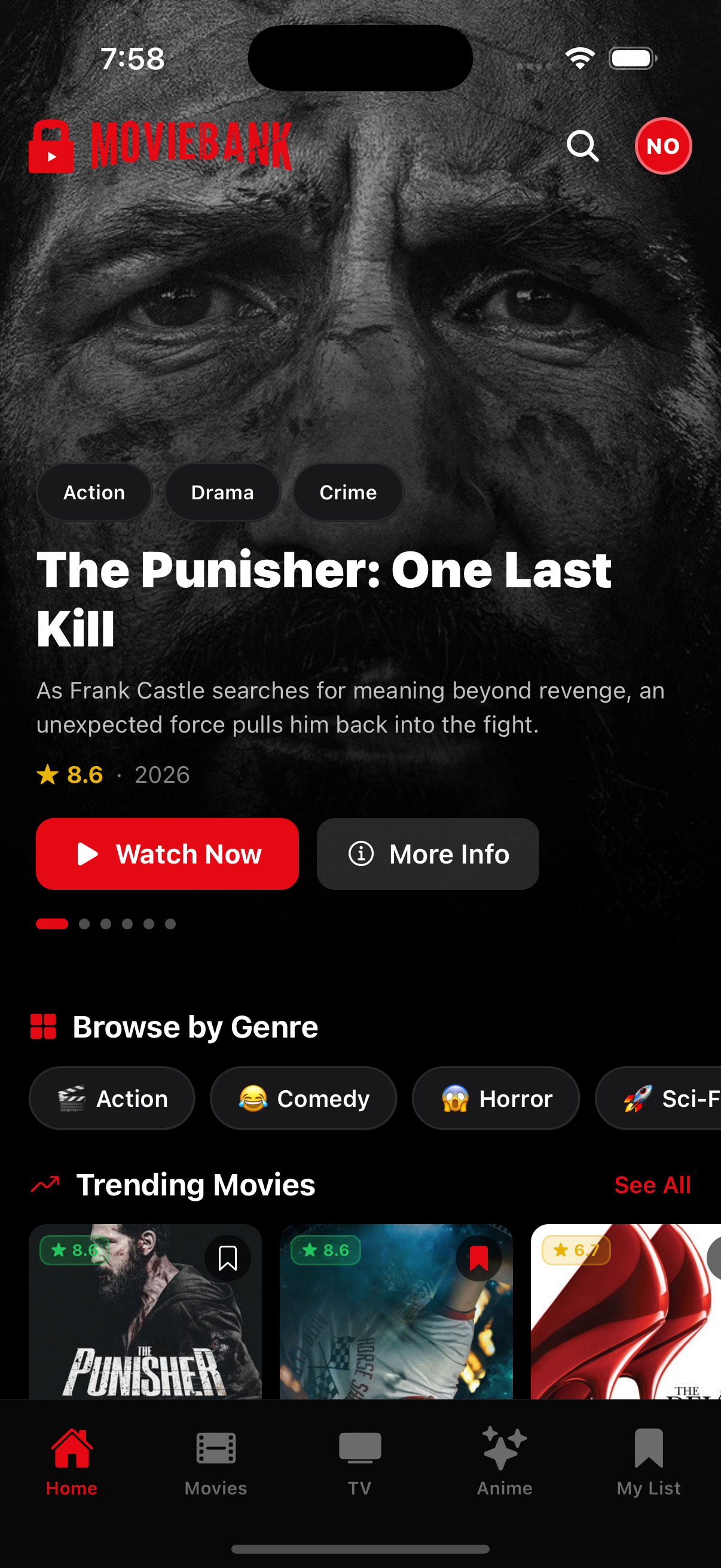 MovieBank on iPhone